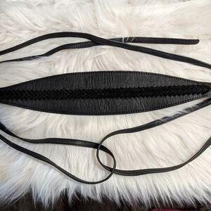 ZapaParis black leather wrap belt.